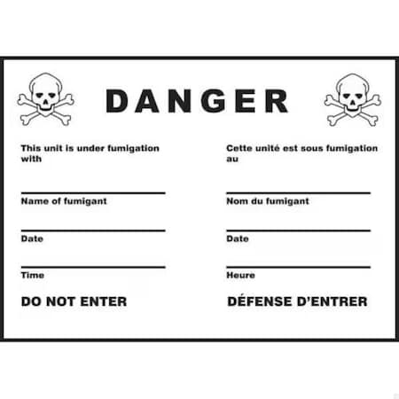 Accuform TDG PLACARD FUMIGATION SIGN 10 in x TCP965VP100
